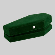 green velvet coffin ring case