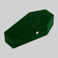 green velvet coffin ring case