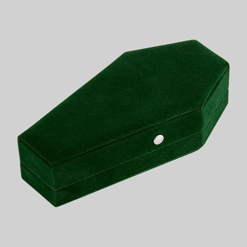 The Crimson Red Velvet Coffin Ring Case