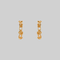 climbing ivy leaf hoop earrings gold