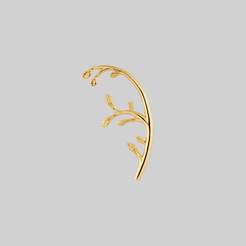 WISDOM. Silver Moon Crescent Earrings - Garnet