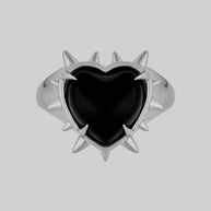 black heart spike ring