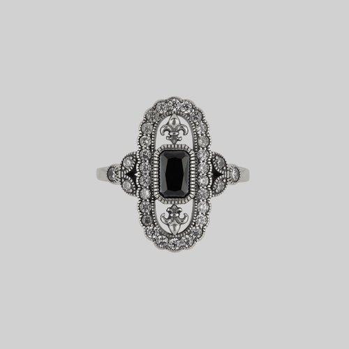 RELISH. Garnet Drop Septum Clicker Ring - Silver