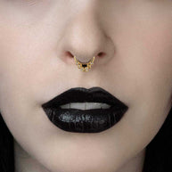 deco black spinel septum clicker ring gold