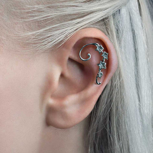 IMPERIAL. Ornate Flourish Arch Stud Earring - Silver