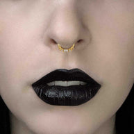 gothic cubic zirconia septum clicker ring gold