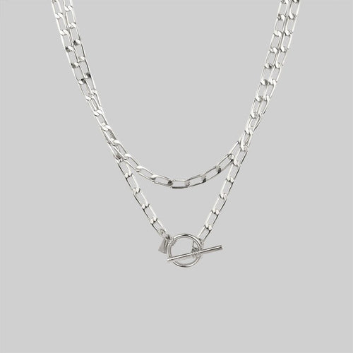 EVERMORE. Twisted Rope Link T-Bar Chain - Silver