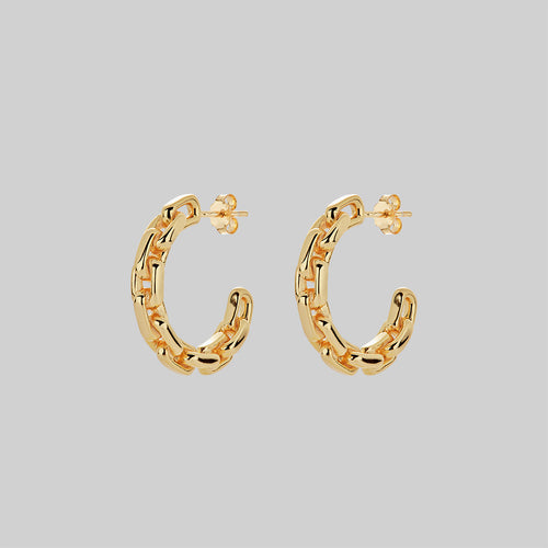 RESOLUTE. Chunky Chain Hoop Earrings - Silver