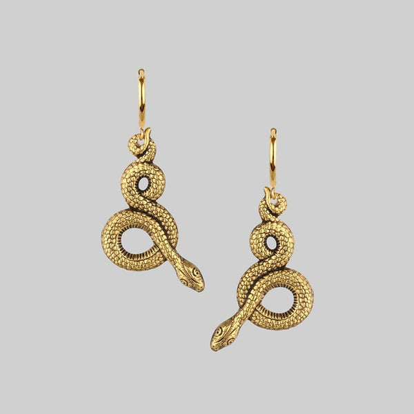 MOIRA. Snake Wrap Hoop Earrings - Gold – REGALROSE