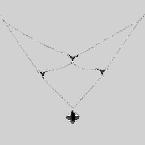 VAULT. Square Onyx Chain Choker - Silver