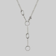 chunky silver necklace, hoop and chain necklace 