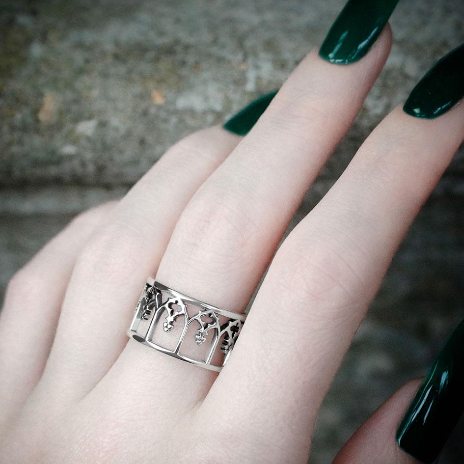 NOIR. Gothic Arches Ring - Silver – REGALROSE