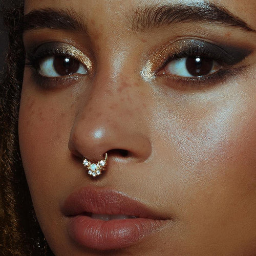 MOONDANCE. Moon Silver Clicker Ring - Septum