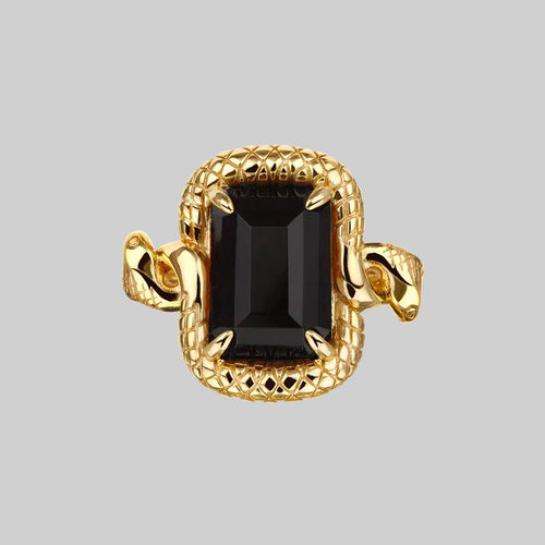 CAPULET. Black Spinel Trilogy Silver Ring