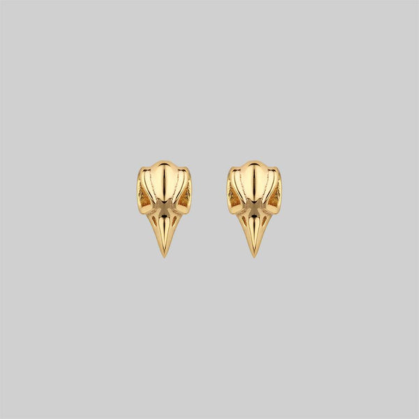 MERLA. Raven Skull Earrings - Gold – REGALROSE
