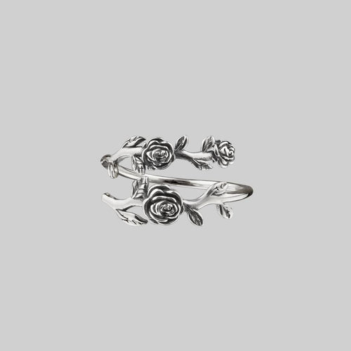 REBIRTH. Rose Under Glass Coffin Necklace - Silver