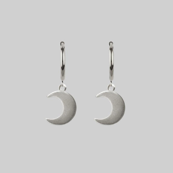 AYSU. Mini Moon Hoop Earrings - Silver – REGALROSE